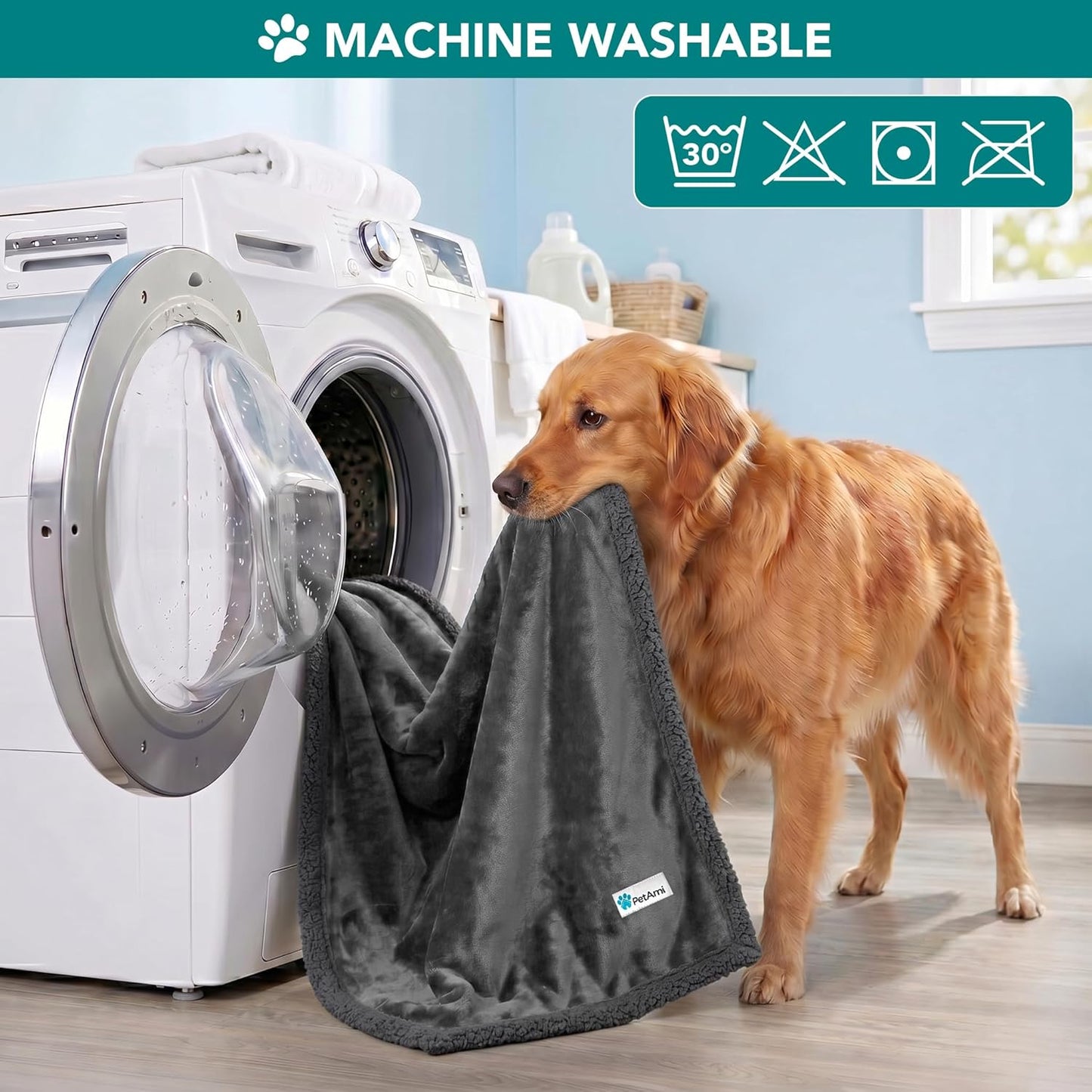 Dog Blanket for Small Medium Dogs, Pet Bed Blanket Cat Puppy Kitten, Fleece Furniture Couch Cover Protector Sofa Car, Soft Sherpa Dog Throw Plush Reversible Washable, Mini 29X40 Solid Dark Gray