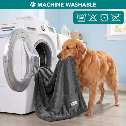 Dog Blanket for Small Medium Dogs, Pet Bed Blanket Cat Puppy Kitten, Fleece Furniture Couch Cover Protector Sofa Car, Soft Sherpa Dog Throw Plush Reversible Washable, Mini 29X40 Solid Dark Gray